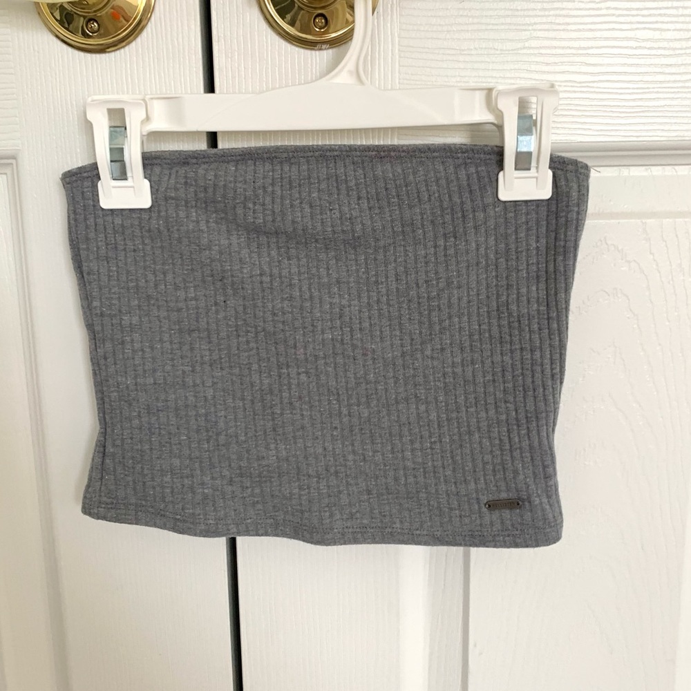 Ribbed Gray Tube Top